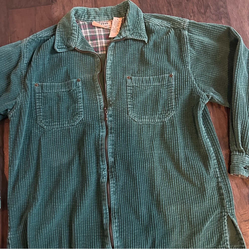 Vintage Sutton Supply Co. Teal Corduroy Zip Jacket (M) 100% cotton